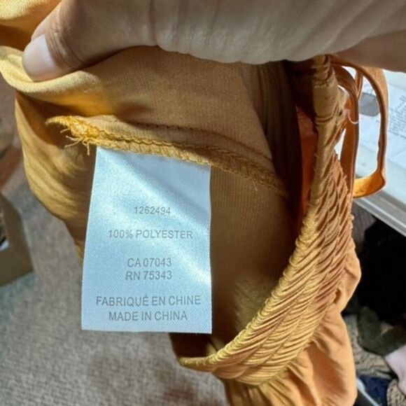 NWT RACHEL Rachel Roy Women's High-Rise Elastic Waist Wide Leg Pants Gold Medium - Picture 6 of 9